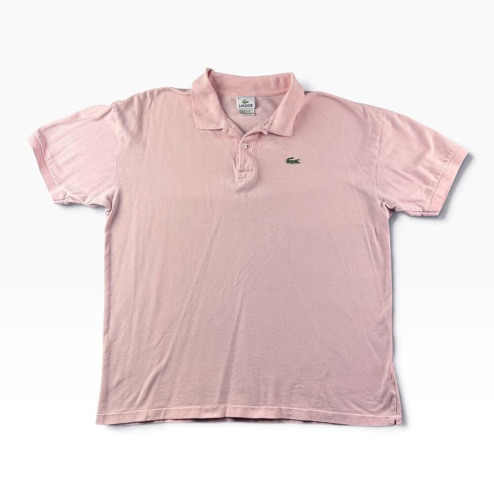 Lacoste Polo Shirt Mens M Pink Solid Classic Fit Short Sleeve Cotton Logo Top
